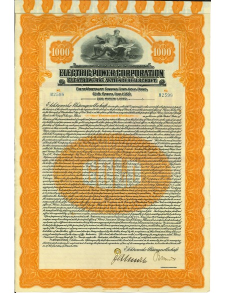 1925 - ELECTRIC POWER CORPORATION 1000$