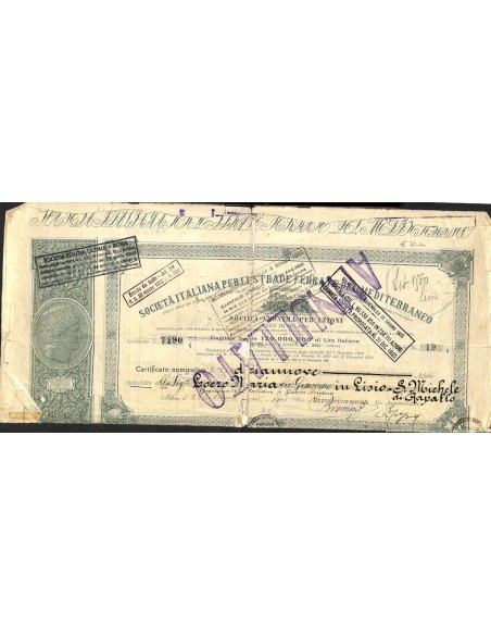 SOC. ITALIANA PER LE STRADE FERRARE DEL MEDITERRANEO AZIONI 1945