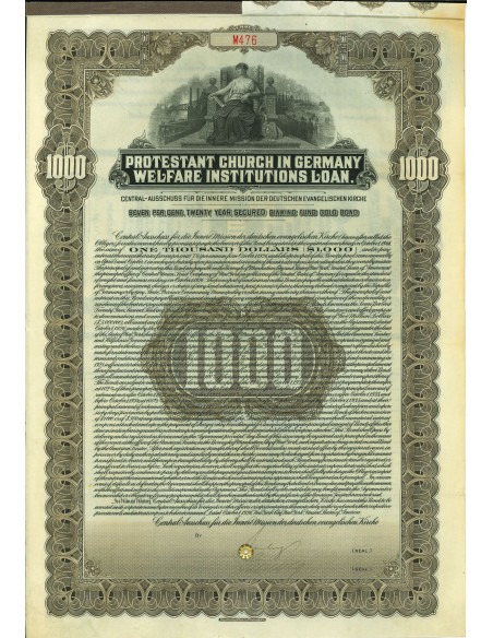 1926 - PROTESTANT CHURCH IN GERMANY WELFARE INSTITUTIONS