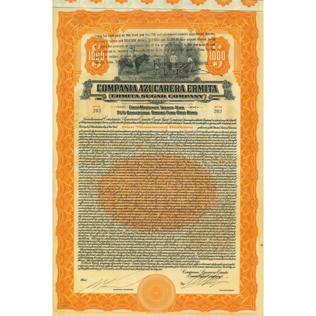 1922 - COMPANIA AZUCARERA ERMITA