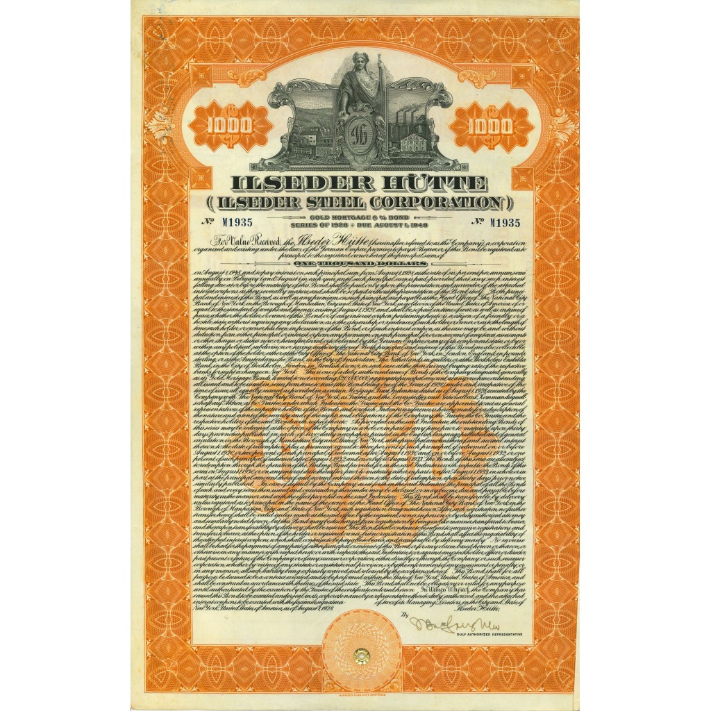 1928 - ILSEDER HUTTE (ILSEDER STEEL CORPORATION)