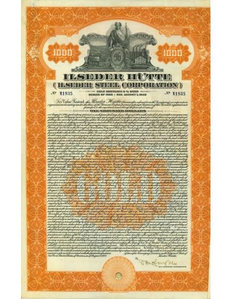 1928 - ILSEDER HUTTE (ILSEDER STEEL CORPORATION)