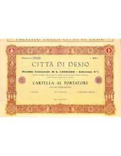 CITTA' DI DESIO - UNA CARTELLA AL PORTATORE 1932