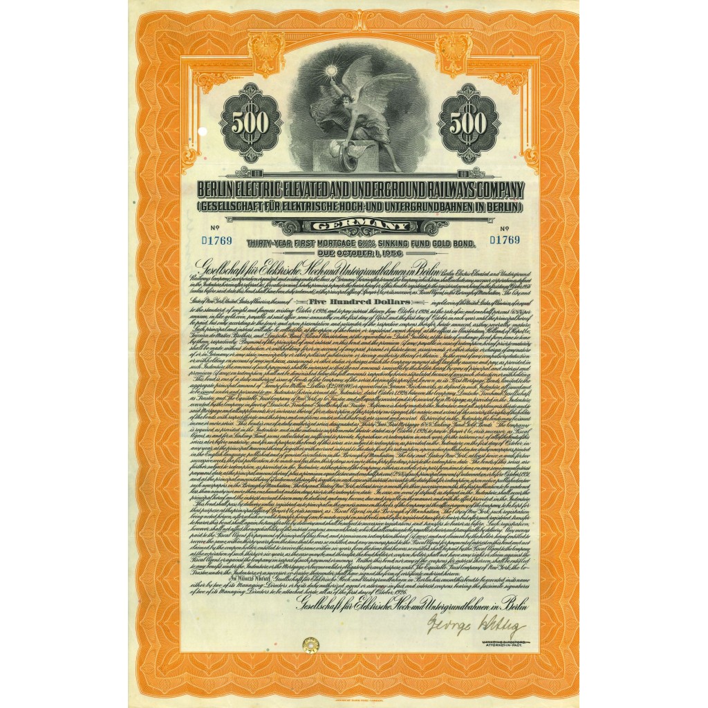 1926 - BERLIN ELECTRIC ELEVATED AND UNDERGROUND...