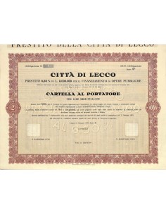 CITTA' DI LECCO - CARTELLA AL PORTATORE 1932
