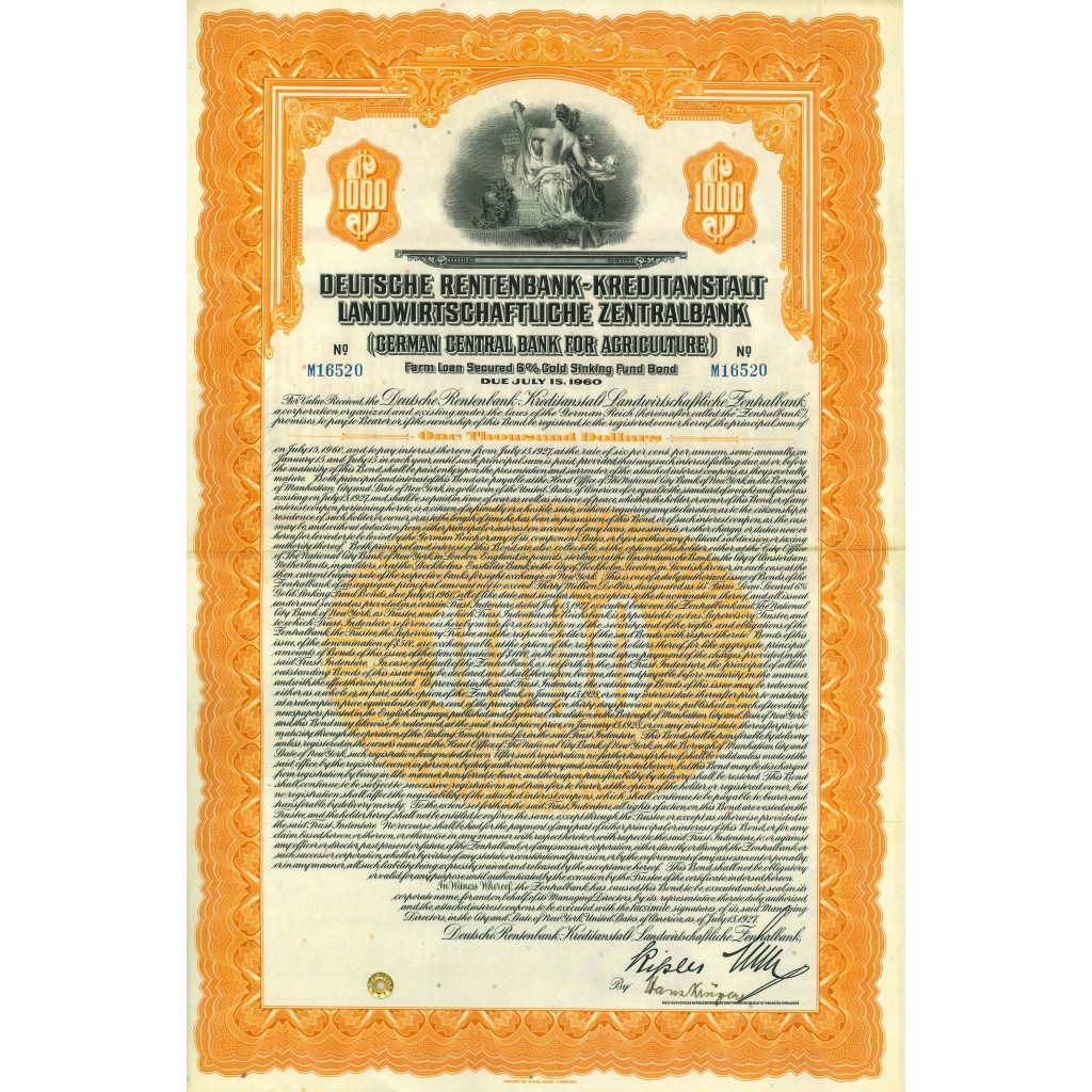 1960 - DEUTSCHE RENTENBANK-KREDITANSTALT...