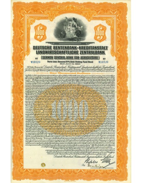 1960 - DEUTSCHE RENTENBANK-KREDITANSTALT LANDWIRTSCHAFLICHE ZENTRALBANK