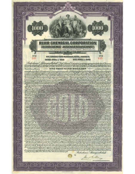 1928 - RUHR CHEMICAL CORPORATION  $1.000