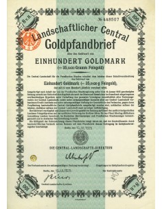 1925 - GERMAN GOLD BOND 100 GOLDMARK (35,8420 Gramm...