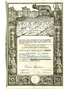 1921 - BANCA ITALIANA DI SCONTO (ver. rara LUPA) - 1...