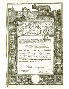 1920 - BANCA ITALIANA DI SCONTO (ver. rara LUPA) - 25...