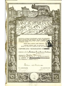 1920 - BANCA ITALIANA DI SCONTO (ver. rara LUPA) - 60...