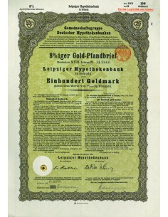 1930 - GERMAN GOLD BOND LEIPZIG 100 GOLDMARK (10/279 Kg....
