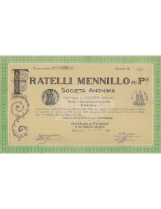 SOC. ANONIMA FRATELLI MENNILLO FU P.LE 1 AZIONE NAPOLI 1924