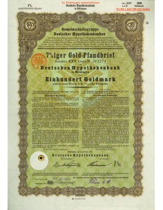 1930 - GERMAN GOLD BOND MEININGEN EM. XXV 100 GOLDMARK...