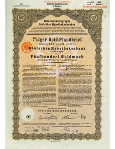 1930 - GERMAN GOLD BOND MEININGEN EM. XXV 500 GOLDMARK...