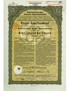 1930 - GERMAN GOLD BOND MEININGEN EM. XXII 1.000 GOLDMARK...