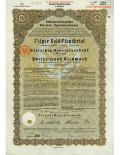 1930 - GERMAN GOLD BOND MEININGEN EM. XXV 2.000 GOLDMARK...