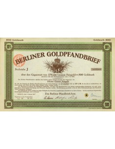1924 - GERMAN GOLD BOND BERLINER GOLDPFANDBRIEF 10%...