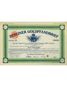 1924 - GERMAN GOLD BOND BERLINER GOLDPFANDBRIEF 8% 179,21...