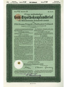 1924 - GERMAN BOND GOLD-HYPOTHEKENPFANDBRIEF 8% 179,21...