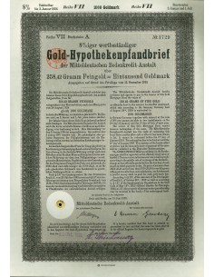 1924 - GERMAN BOND GOLD-HYPOTHEKENPFANDBRIEF 8% 358,42...