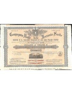COMP. REALE DELLE FERROVIE SARDE - 1 OBBLIG. ROMA 1878