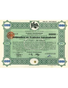 1924 - GERMAN BOND PREUBISCHEN ZENTRALSTADISCHAFT 7%...