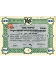 1924 - GERMAN BOND PREUBISCHEN ZENTRALSTADISCHAFT 7%...