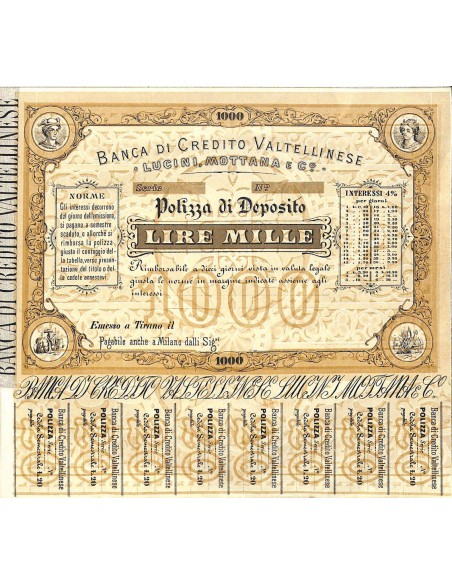 BANCA DI CREDITO VALTEL. LUCINI MOTTANA E C - POLIZZA 4%