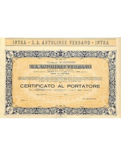 S.A. AUTOLINEE VERBANO - AZIONI INTRA 1933
