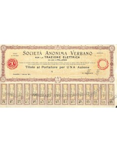 SOC. ANON. VERBANO PER LA TRAZIONE ELETTRICA - 1 AZIONE 1910
