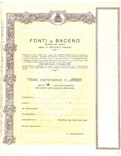 FONTI DI BACENO - 10 AZIONI 1958