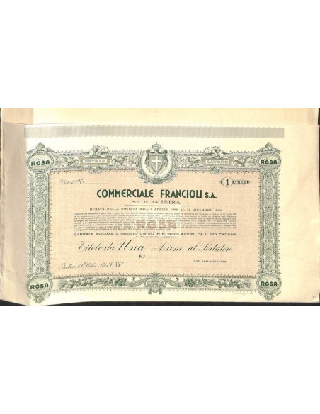 COMMERCIALE FRANCIOLI S.A. - UNA AZIONE 1937
