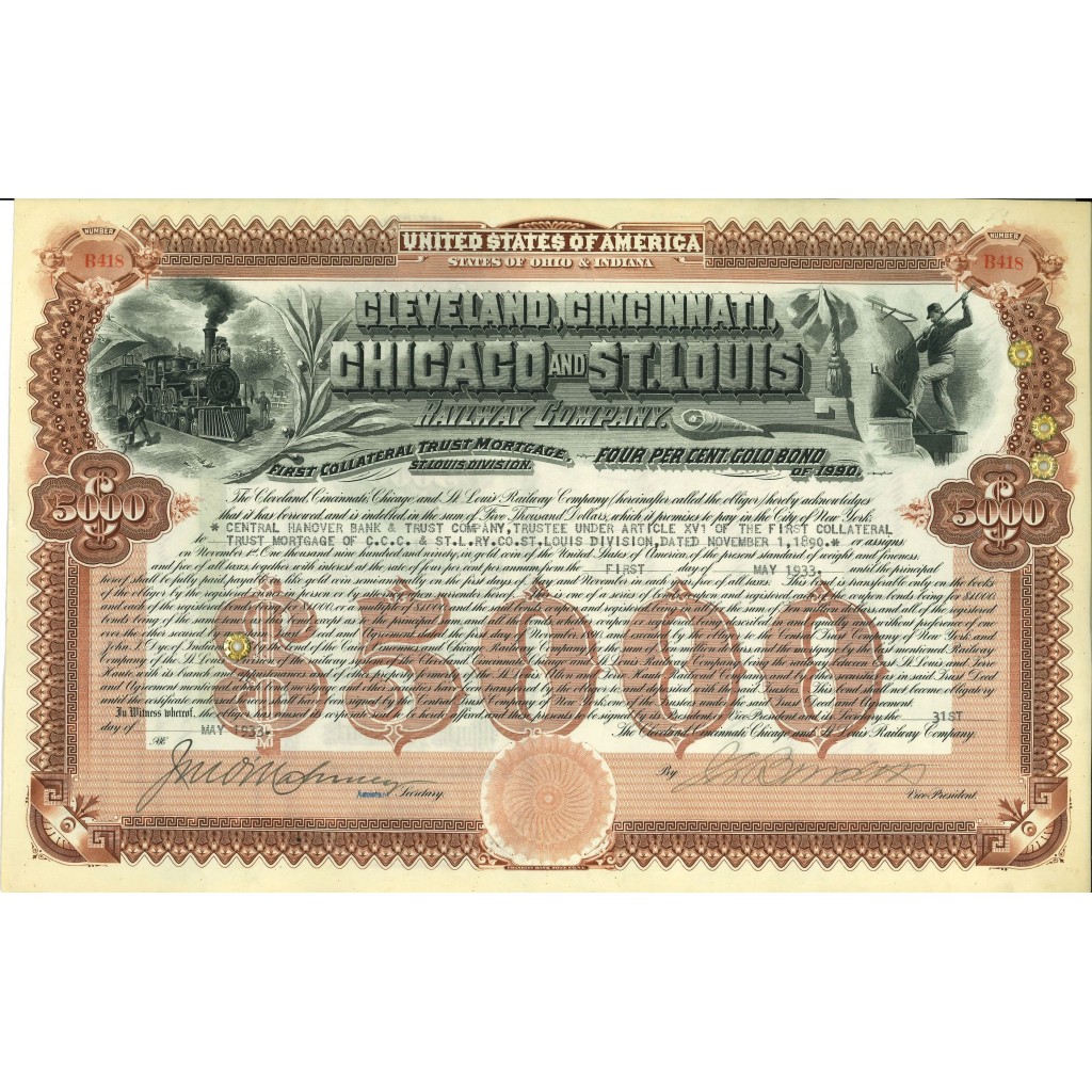 1933 - CLEVELAND, CINCINNATI, CHICAGO, AND ST....