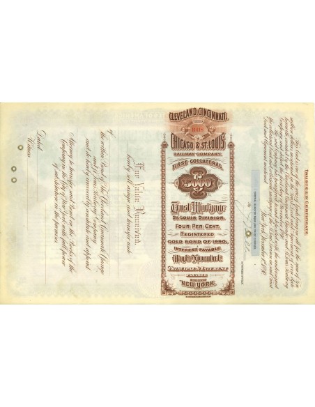1933 - CLEVELAND, CINCINNATI, CHICAGO, AND ST. LOUIS - GOLD BOND $5.000