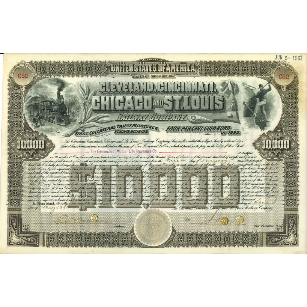 1890 - CLEVELAND, CINCINNATI, CHICAGO, AND ST....