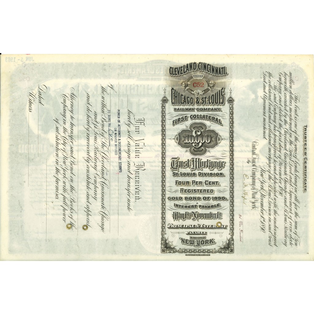 1890 - CLEVELAND, CINCINNATI, CHICAGO, AND ST....