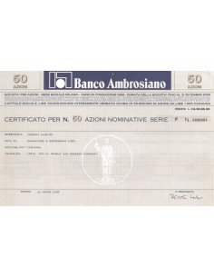 BANCO AMBROSIANO 50 AZIONI SERIE F MILANO