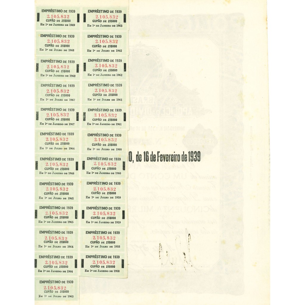 1939 - APOLICE DA VIDA PUBLICA BRASIL