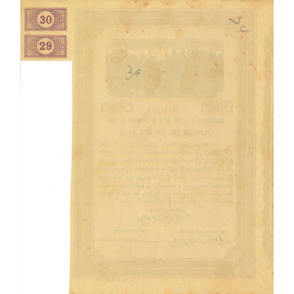 1942 - JUROS DE % AO ANO OBRIGACAO DE GUERRA