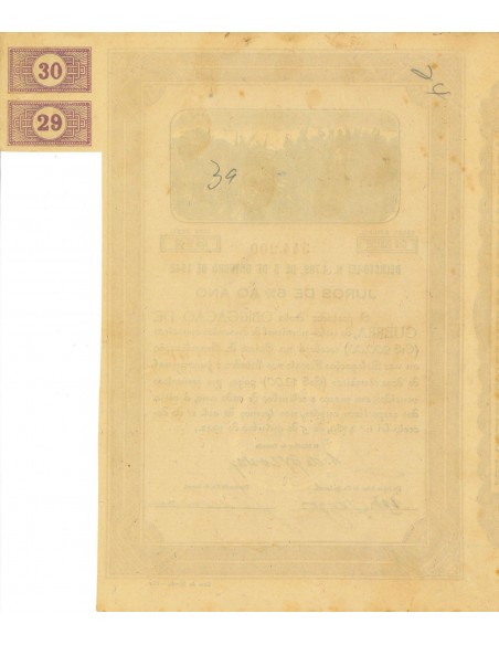 1942 - JUROS DE % AO ANO OBRIGACAO DE GUERRA