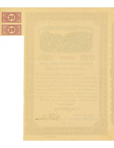 1942 - JUROS DE 6% AO ANO OBRIGACAO DE GUERRA Cr $30,00