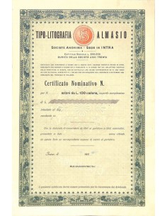 TIPO-LITOGRAFIA ALMASIO - AZIONI - INTRA 1907