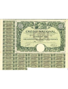 1920 - CREDIT NACIONAL EMPRUNT - OBLIGATION DE 500 FRANCS