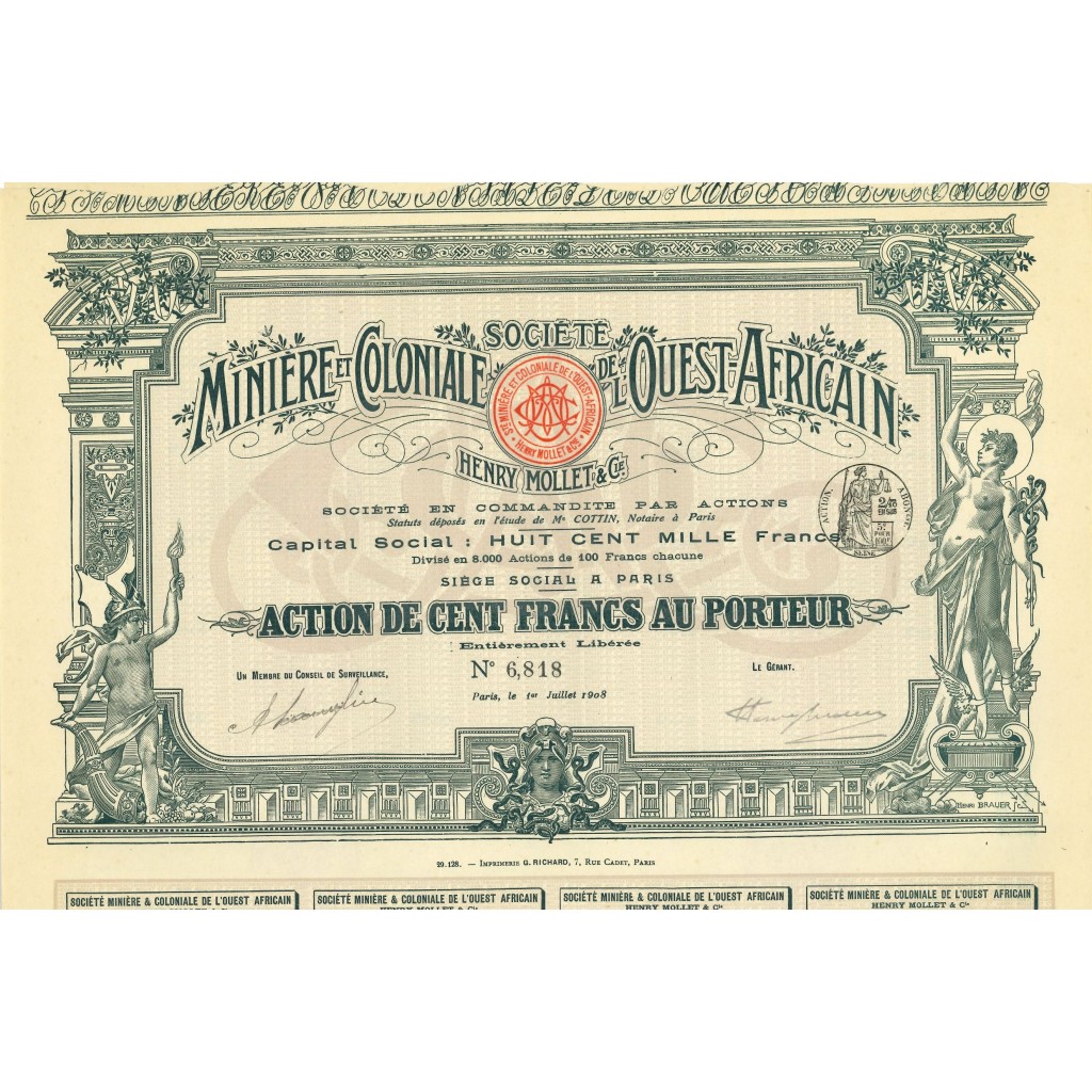1908 - SOCIETE MINIERE ET COLONIALE DE...