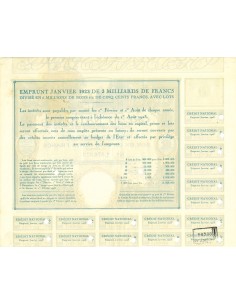 1923 - CREDIT NACIONAL EMPRUNT - OBLIGATION DE 500 FRANCS 6% 2