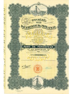 1920 - SOCIETE DES PETROLES MILANO - PART DE FONDATEUR