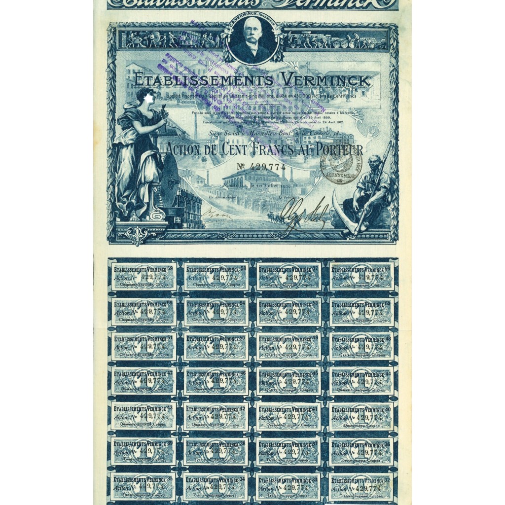 1920 - ETABLISSEMENTS VERMINCK - ACTION DE CENT...