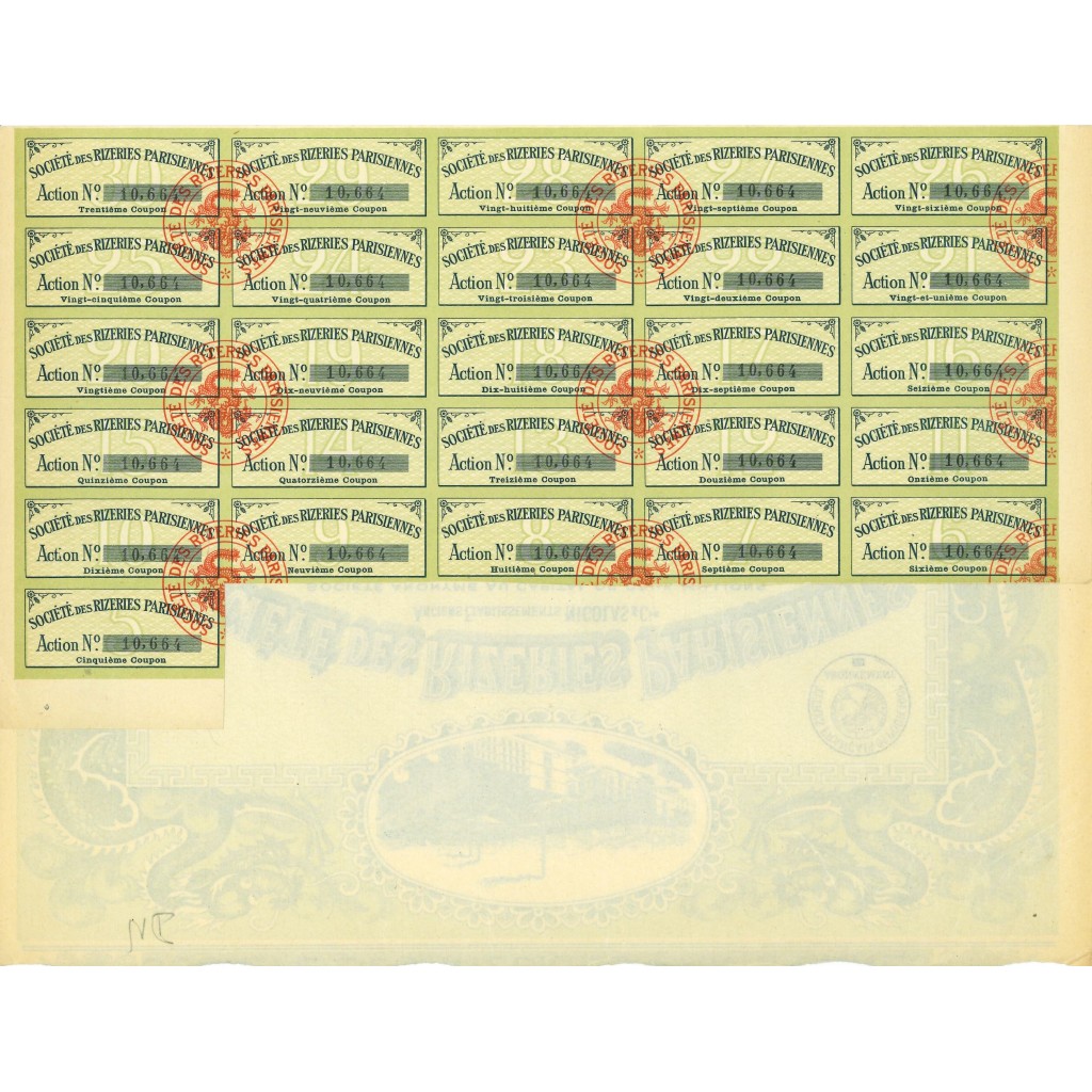 1917 - SOCIETE DES RIZERIES PARISIENNES -...